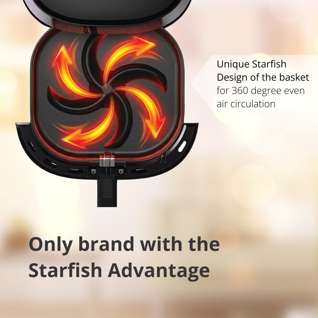 PHILIPS Air Fryer NA120/00, uses up to 90% less fat, 1500W, 4.2 Liter, with Rapid Air Technology (Black), Large - View 3