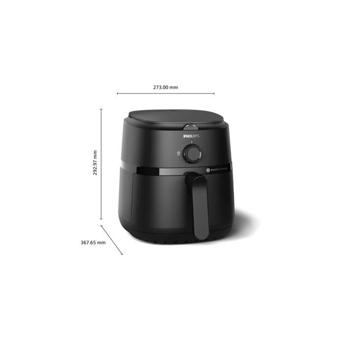 PHILIPS Air Fryer NA120/00, uses up to 90% less fat, 1500W, 4.2 Liter, with Rapid Air Technology (Black), Large - View 4