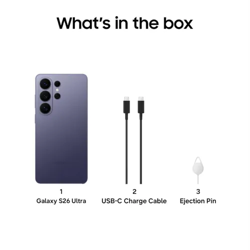 Samsung Galaxy S26 Ultra 5G (12GB RAM, 512GB Storage) Snapdragon®8 Elite Gen 5 | 5000mAh Battery | Built-in Privacy Display | Cobalt Violet - View 3