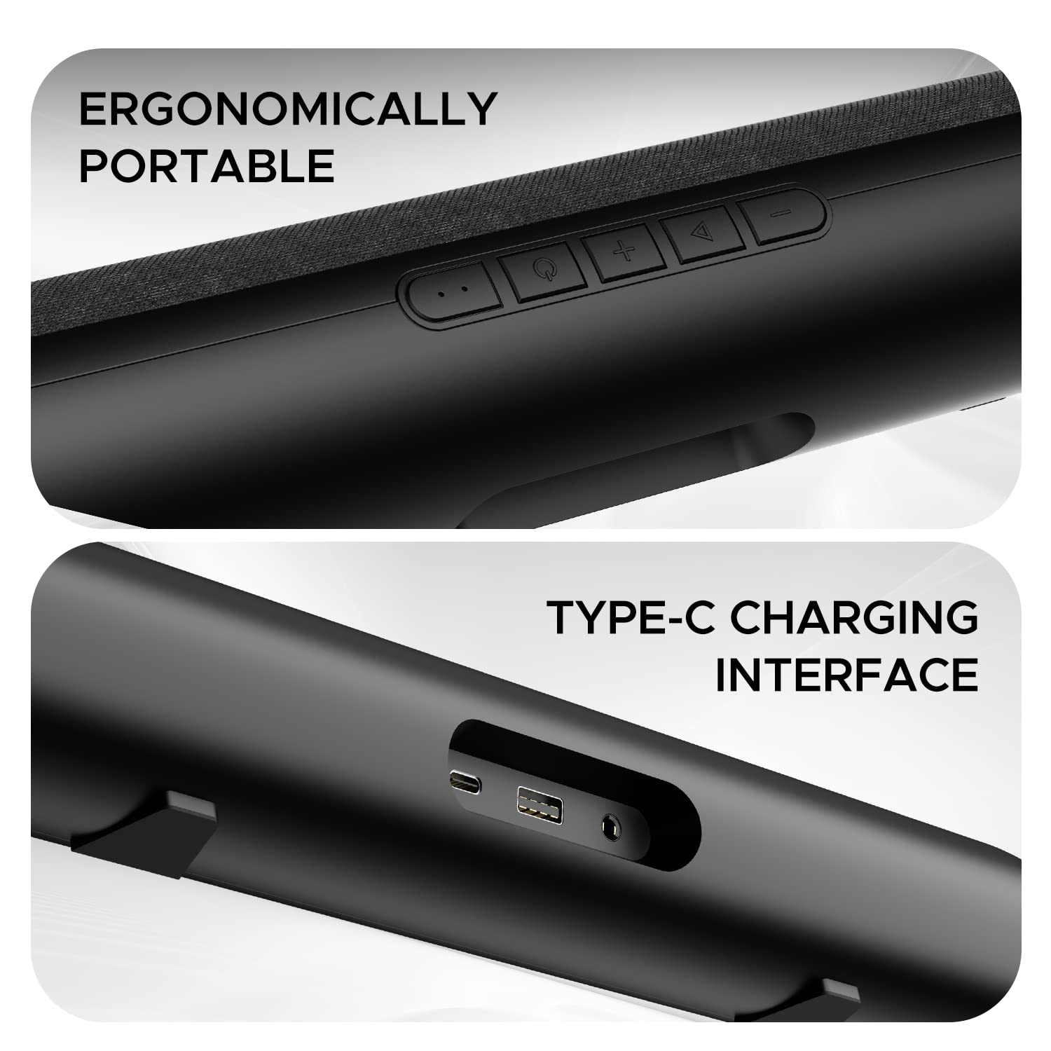Boat Aavante Bar 610, 25W Signature Sound, 2.0 CH with Dual Passive Radiators, 7 HRS Battery, Sleek Design, Multi Connectivity, Bluetooth Sound Bar, Soundbar Speaker (Charcoal Black) - View 3
