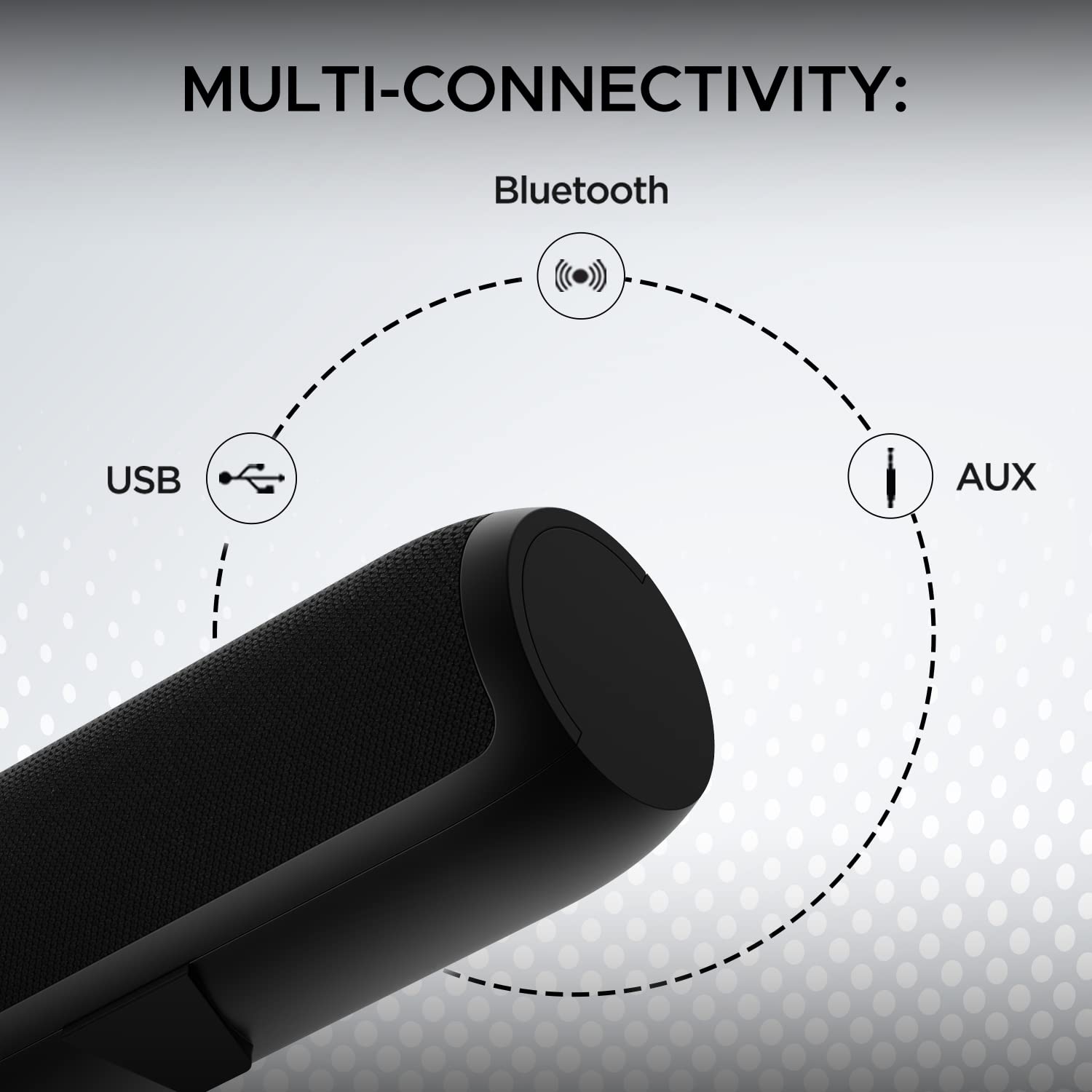 Boat Aavante Bar 610, 25W Signature Sound, 2.0 CH with Dual Passive Radiators, 7 HRS Battery, Sleek Design, Multi Connectivity, Bluetooth Sound Bar, Soundbar Speaker (Charcoal Black) - View 4