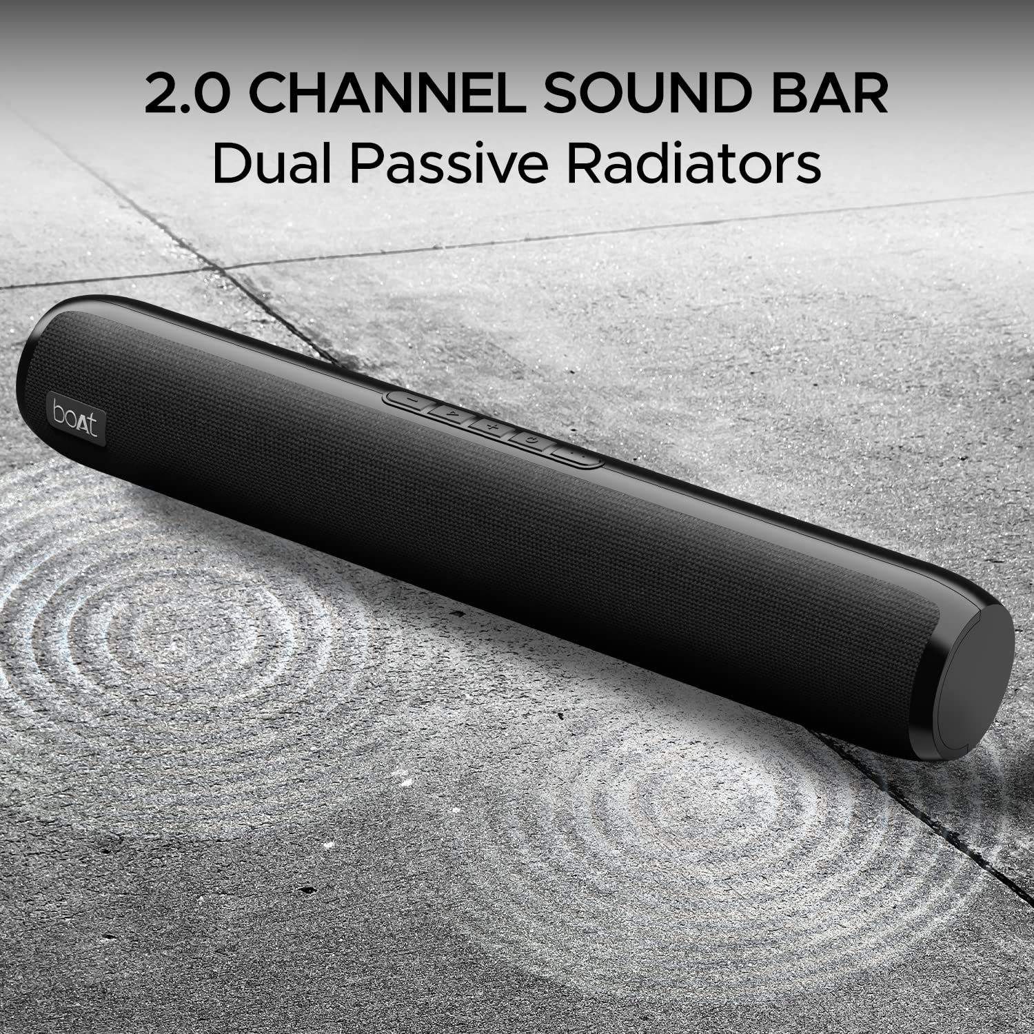 Boat Aavante Bar 610, 25W Signature Sound, 2.0 CH with Dual Passive Radiators, 7 HRS Battery, Sleek Design, Multi Connectivity, Bluetooth Sound Bar, Soundbar Speaker (Charcoal Black) - View 6
