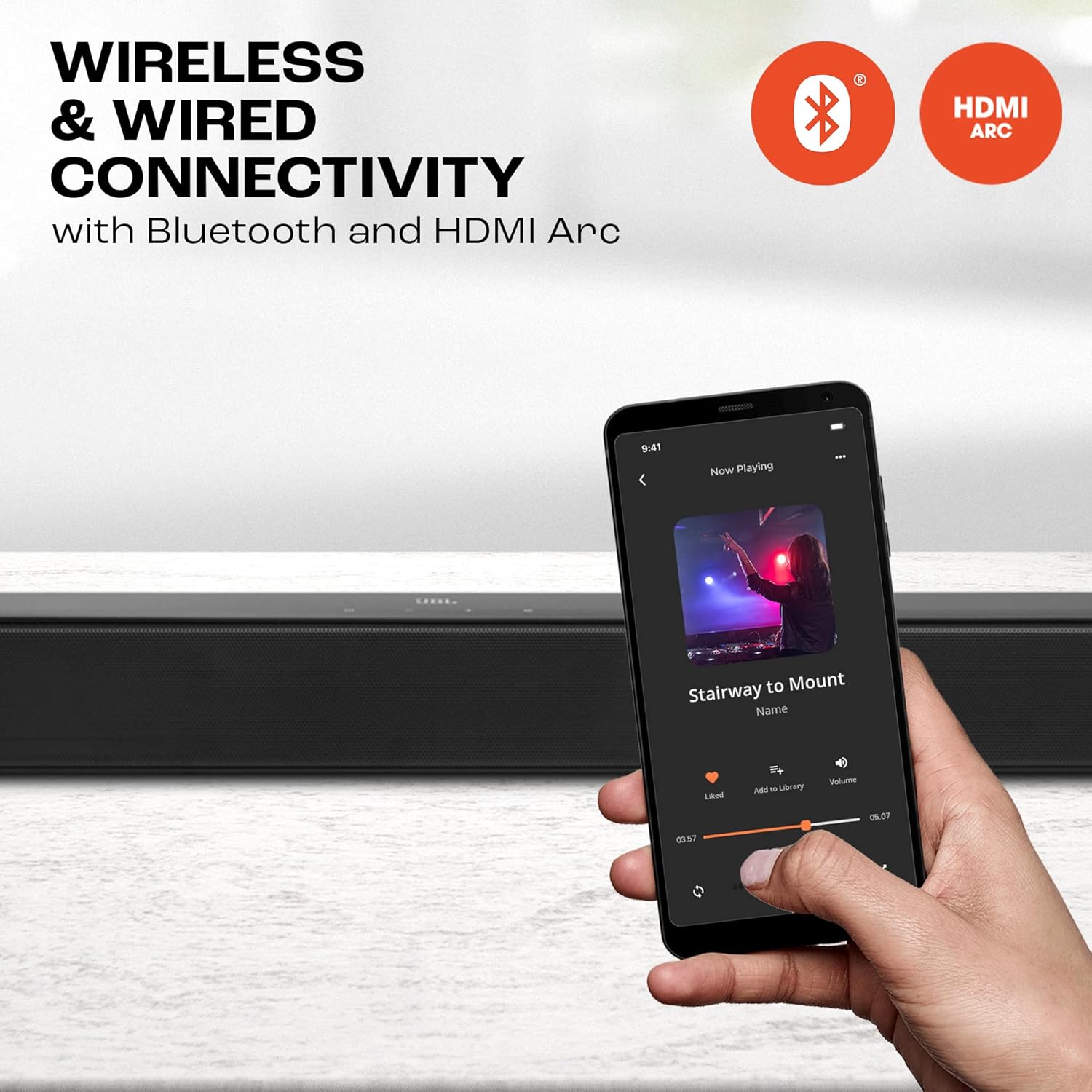 JBL Cinema SB271, Dolby Digital Soundbar with Wireless Subwoofer for Extra Deep Bass, 2.1 Channel Home Theatre with Remote, HDMI ARC, Bluetooth & Optical Connectivity (220W) - View 3
