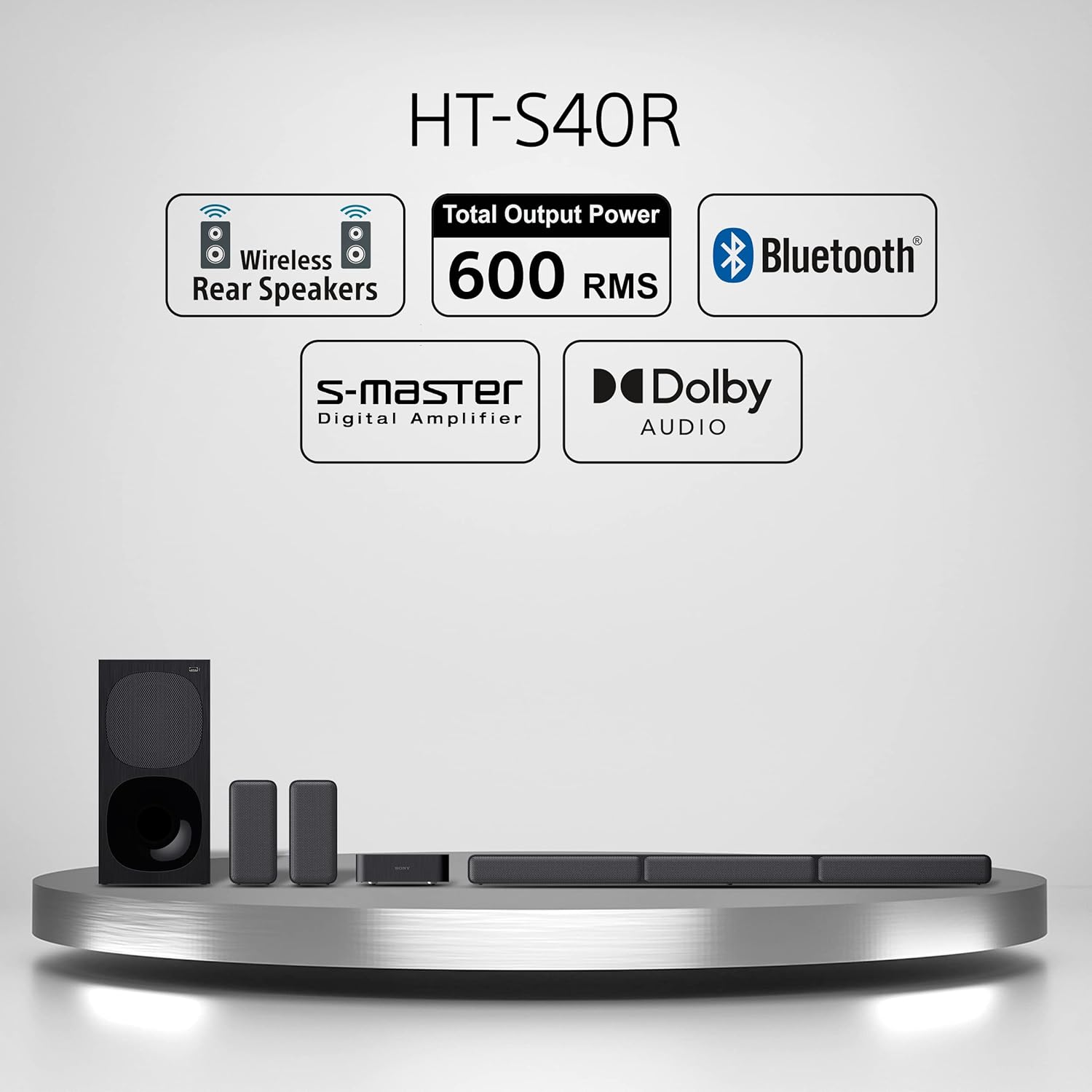 Sony HT-S40R Real 5.1ch Dolby Audio Soundbar for TV with Subwoofer & Wireless Rear Speakers, 5.1ch Home Theatre System (600W, Bluetooth & USB Connectivity, HDMI & Optical Connectivity, Sound Mode) - View 10