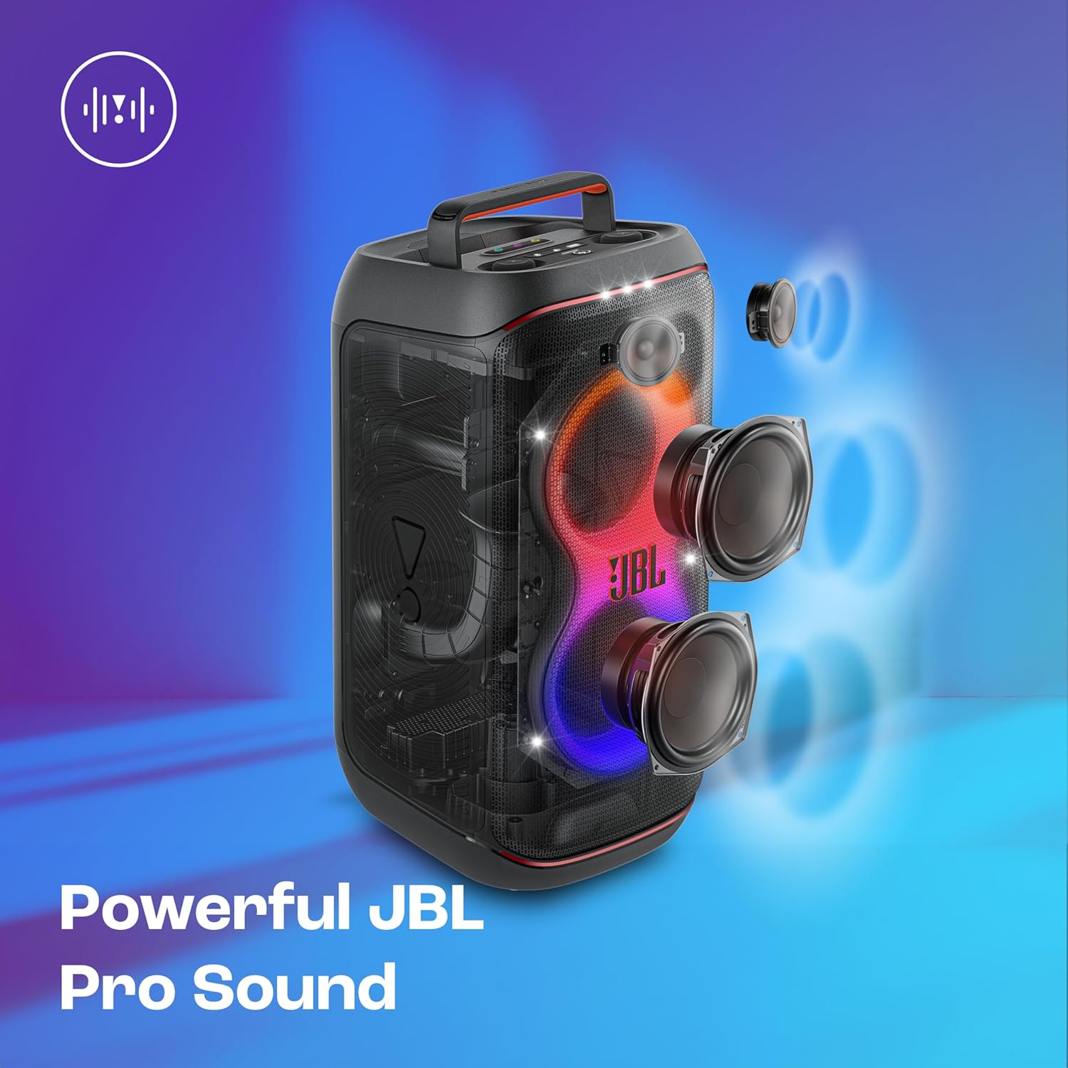 JBL Partybox 120 Wireless Bluetooth 160W Party Speaker, AI Sound Boost, Futuristic Light Show,Upto 12H Runtime,Auracast Multispeaker Support,Guitar+Mic Input - View 2