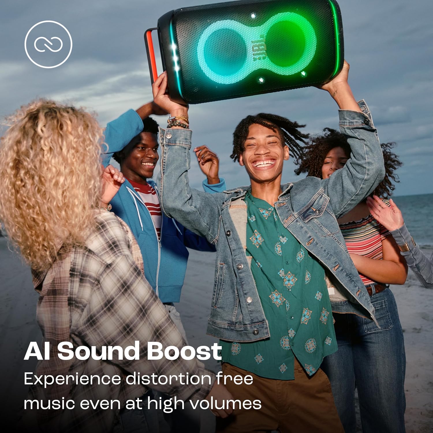 JBL Partybox 120 Wireless Bluetooth 160W Party Speaker, AI Sound Boost, Futuristic Light Show,Upto 12H Runtime,Auracast Multispeaker Support,Guitar+Mic Input - View 4