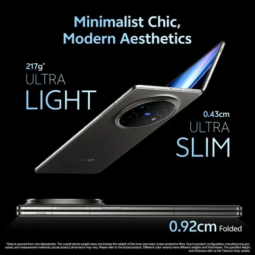 vivo X Fold5 5G (16GB RAM, 512GB Storage) | Snapdragon 8 Gen 3 | 6000mAh Battery | ZEISS Imaging | Titanium Grey - View 3