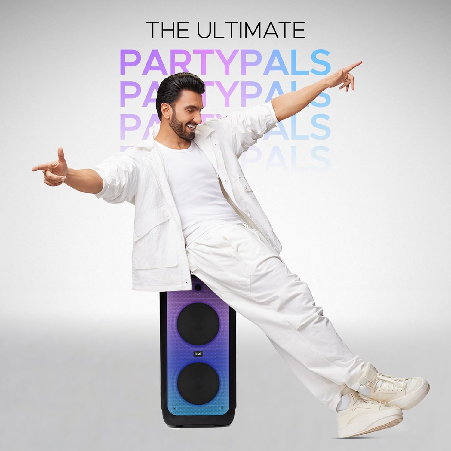 boAt Partypal 390/400 Speaker w/ 160 W Signature Sound, Karaoke with 2 Microphone Input Ports, Up to 6 hrs Playtime, EQ Modes, TWS Mode, Bluetooth v5.3, AUX &amp; USB Type-C Port, Space Black - View 3