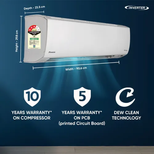 Voltas 1 Ton 3 Star 5 in 1 Adjustable Inverter Split AC | 100% Copper | Anti Dust Filter | Turbo Cooling | High Ambient Cooling (123INV Vectra Elegant, 2026 Model - New BEE Star Rated) White