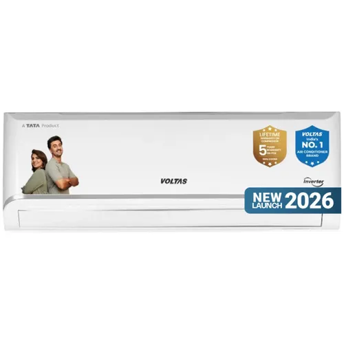 Voltas 1.5 Ton 3 Star 5 in 1 Adjustable Inverter Split AC | 100% Copper | Anti Dust Filter | Turbo Cooling | High Ambient Cooling (183INV Vectra Zen Silver, 2026 Model - New BEE Star Rated) White
