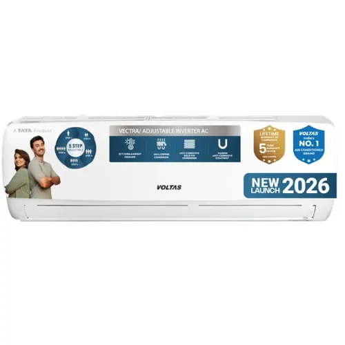 Voltas 1.5 Ton 3 Star 5 in 1 Adjustable Inverter Split AC | 100% Copper | Anti Dust Filter | Turbo Cooling | High Ambient Cooling (183INV Vectra Zen Silver, 2026 Model - New BEE Star Rated) White - View 2