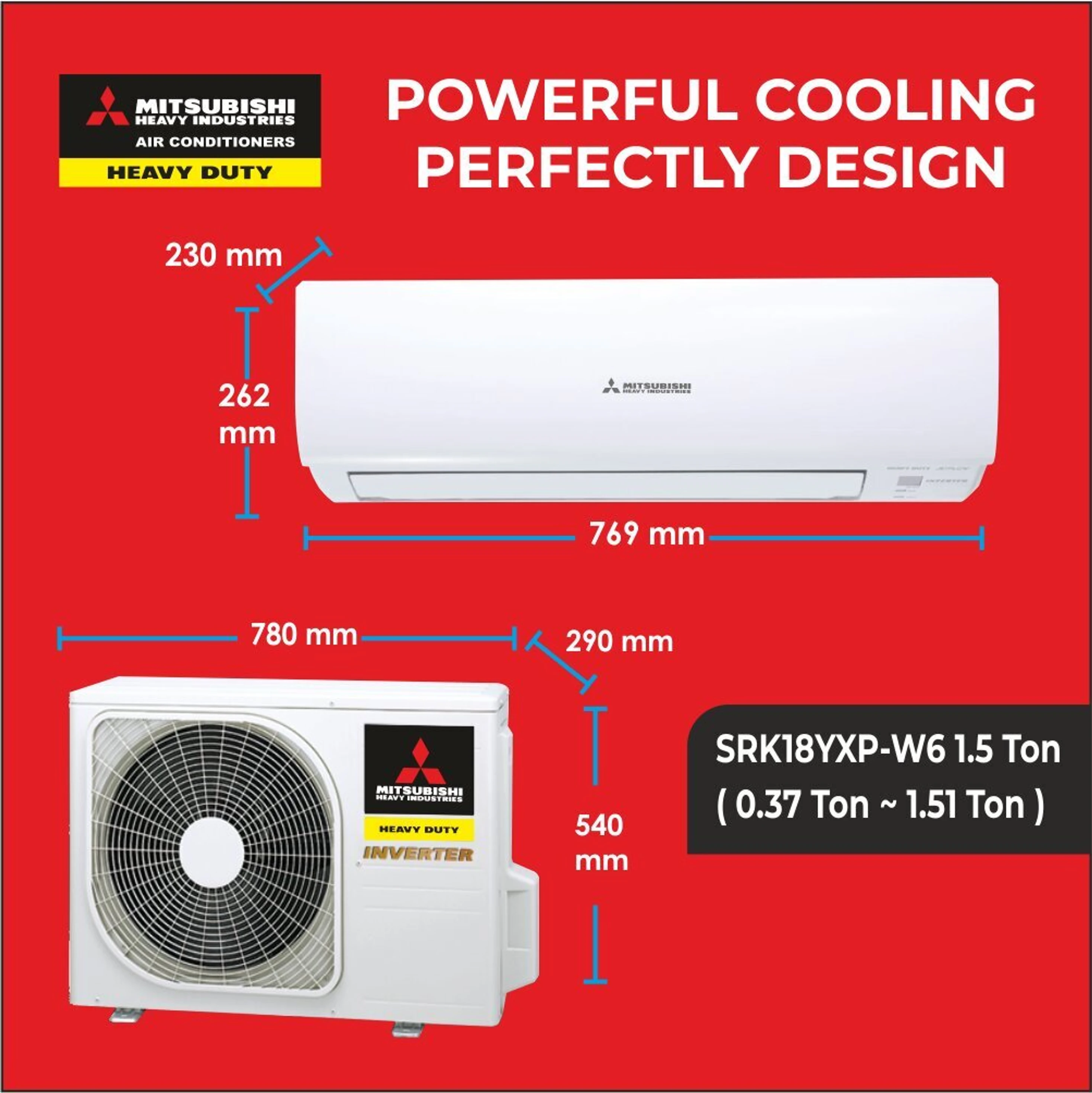 MITSUBISHI HEAVY INDUSTRIES 2025 Model 1.5 Ton 3 Star Split Hyper Inverter Hyper Inverter AC AC (SRK18YXP-W6,SRC18YXP-W6, White) - View 2