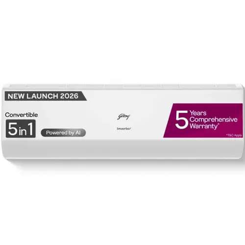 Godrej 2 Ton 3 Star Inverter Split AC | 100% Copper Condenser | 5 in 1 Convertible | i-Sense Technology | Silent Operation | 5 Years Warranty (HIC 24J3TS WA, 2026 Model - New BEE Star Rated) White - View 2