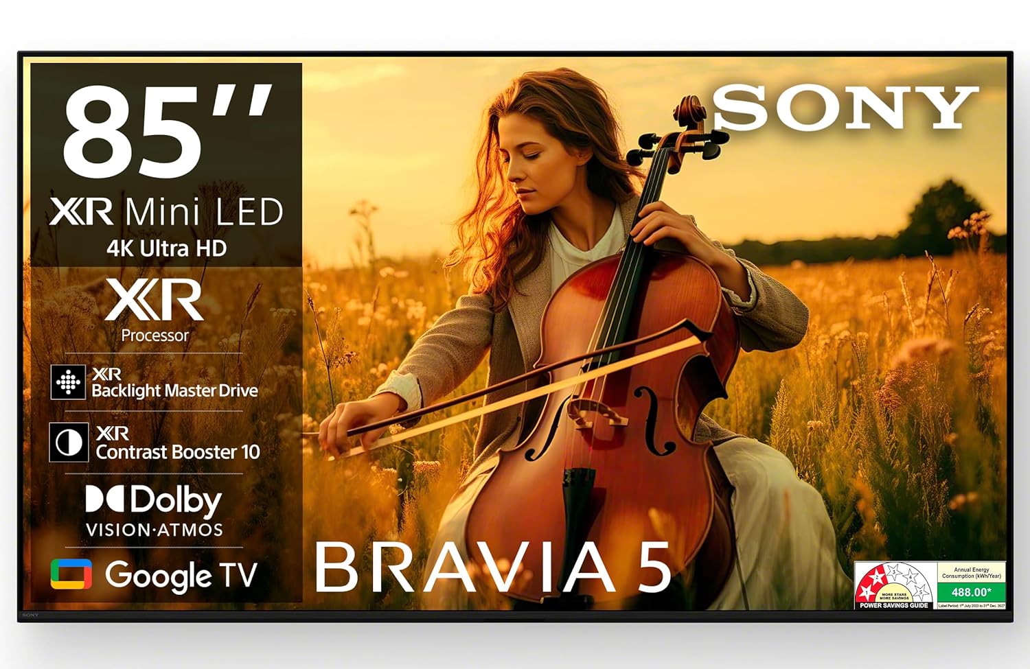 Sony 215 cm (85 inches) BRAVIA 5 Series 4K Ultra HD Smart Mini LED Google TV K-85XR55A