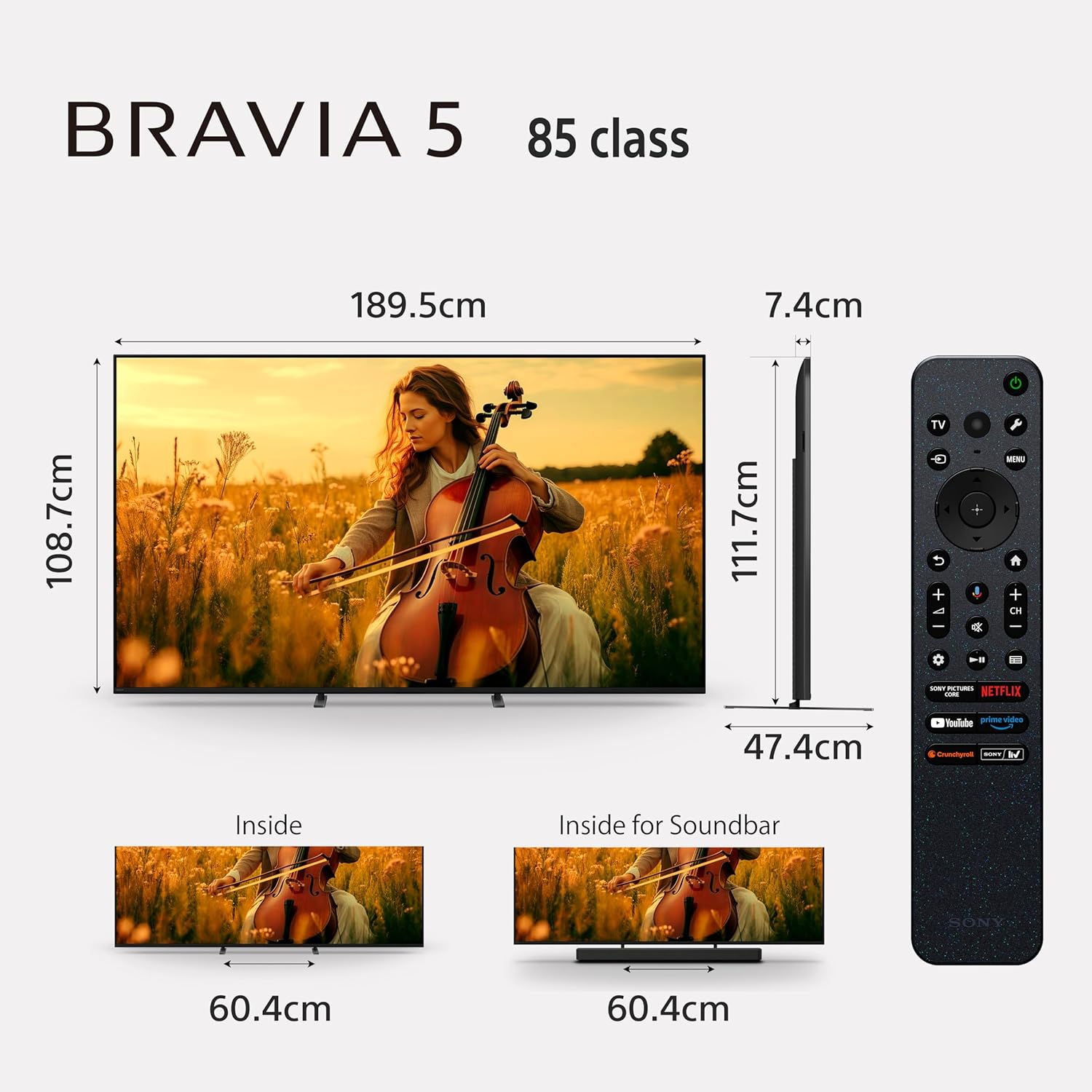 Sony 215 cm (85 inches) BRAVIA 5 Series 4K Ultra HD Smart Mini LED Google TV K-85XR55A - View 6
