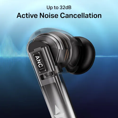 boAt Airdopes Prime 513 ANC TWS Earbuds | 32dB ANC | 65H Battery | AI-ENx Quad Mic | BT 6.0 | Multipoint (Carbon Black) - View 3
