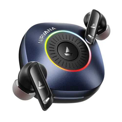 boAt Nirvana Crown TWS Earbuds | 50dB Hybrid ANC | Sonic A.R.C. | Cinematic Spatial Audio | 6 Mic ENx | Bluetooth v6.0 (Sapphire Blue)