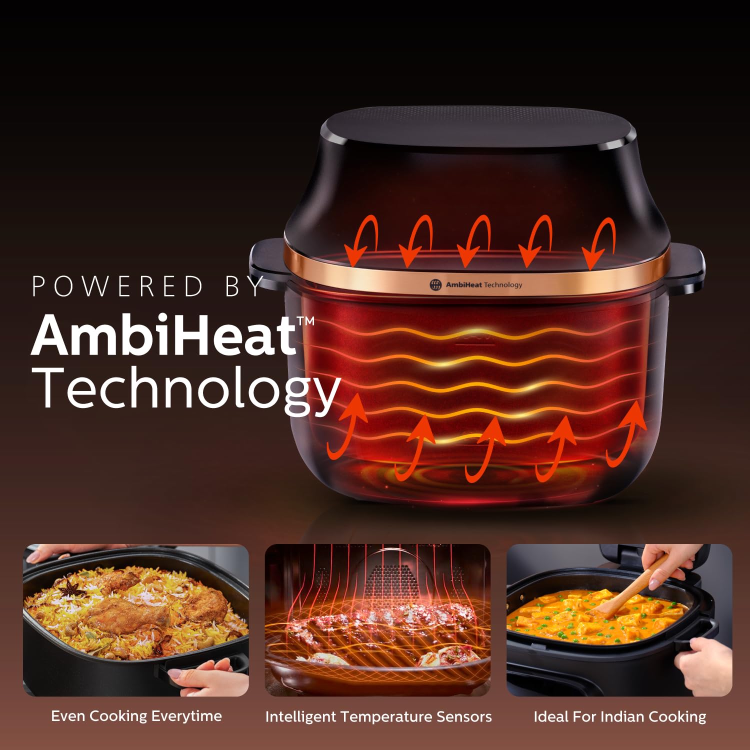 Philips OneChef 6L Smart All in One Cooking Device | 33-in-1 Functions (Air Fryer Oven, Stir Fry, Steam, Boil, Curry, Keep Warm &amp; More) | AmbiHeat Technology Perfect for Indian Recipes &amp; Biryani - View 6