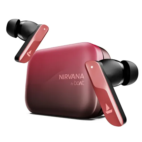 boAt Nirvana X Wireless Earbuds with Knowles dual drivers, 40 Hours Playback, Hi-Res Audio LDAC, boAt Hi-Fi Sound, ENx Technology, Dual Pairing, Galactic Red