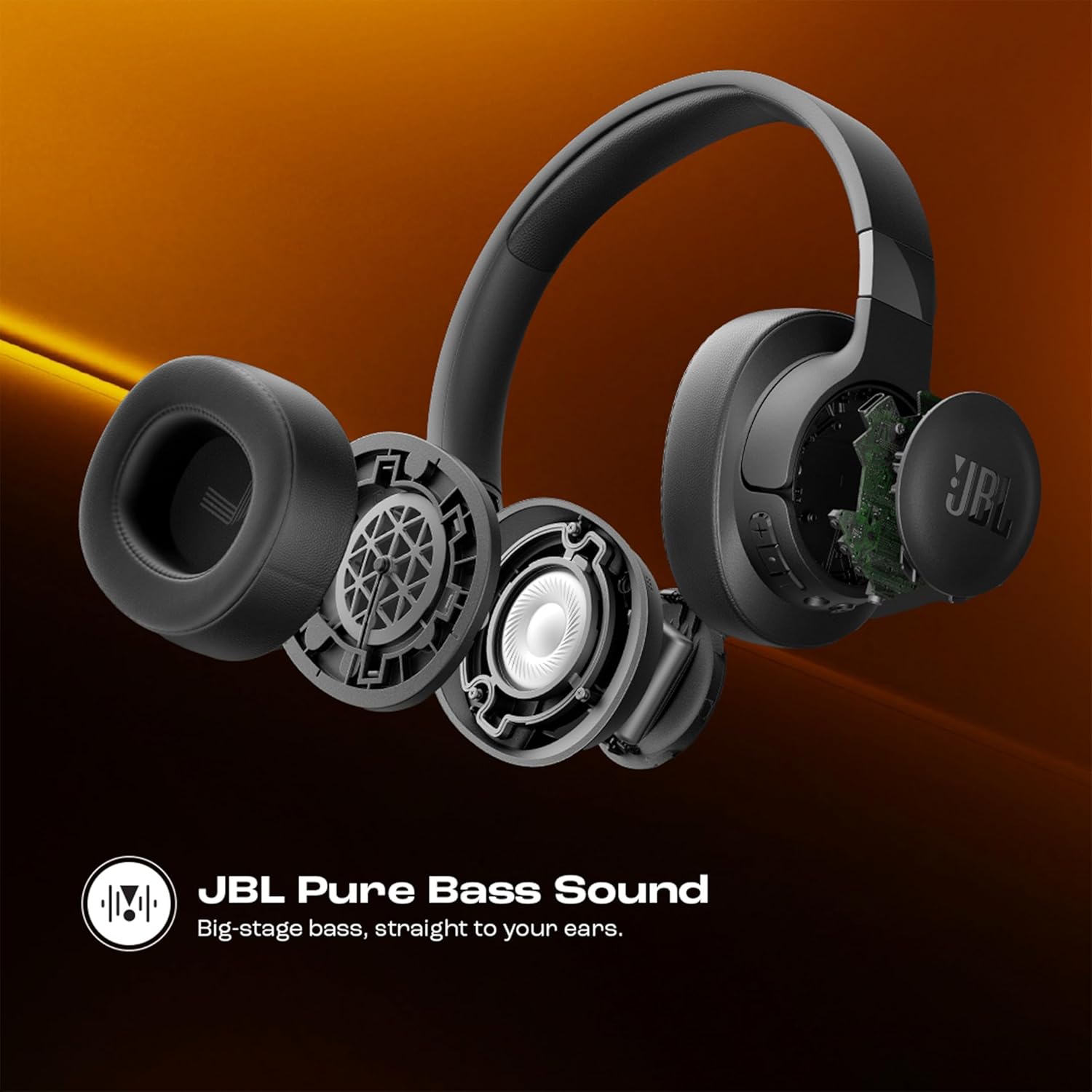 JBL Tune 770NC Wireless Over Ear Headphones with Adaptive Noise Cancellation, Upto 70H Battery, Smart Ambient, Speed Charge, Customized EQ, Google Fast Pair, Multipoint Connect, BT 5.3 - Black - View 2