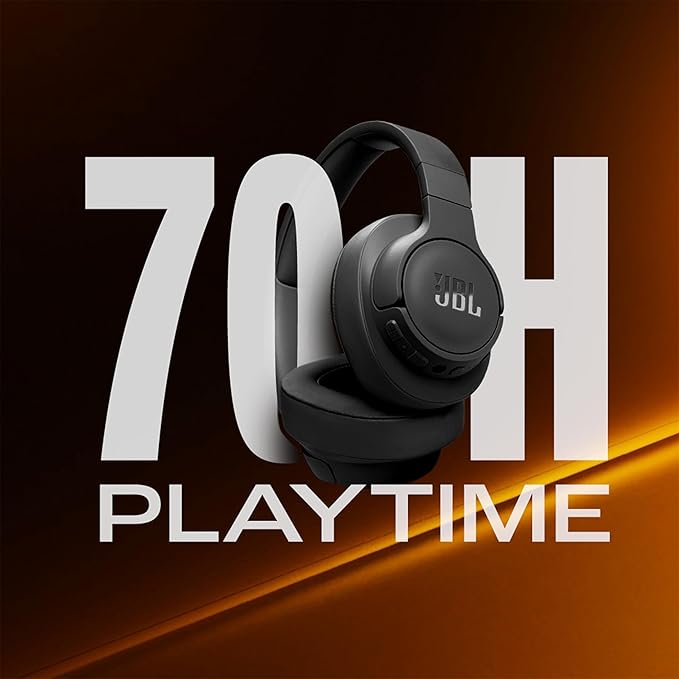 JBL Tune 770NC Wireless Over Ear Headphones with Adaptive Noise Cancellation, Upto 70H Battery, Smart Ambient, Speed Charge, Customized EQ, Google Fast Pair, Multipoint Connect, BT 5.3 - Black - View 3