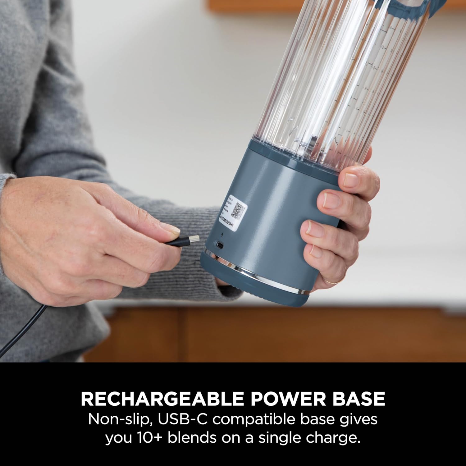 Ninja Blast Portable Cordless Blender (BC151INNV) – 530ml | USB-C Rechargeable | Crushes Ice & Frozen Fruit | BPA Free, Leak-Proof Travel Lid Denim Blue, Kitchen - View 2