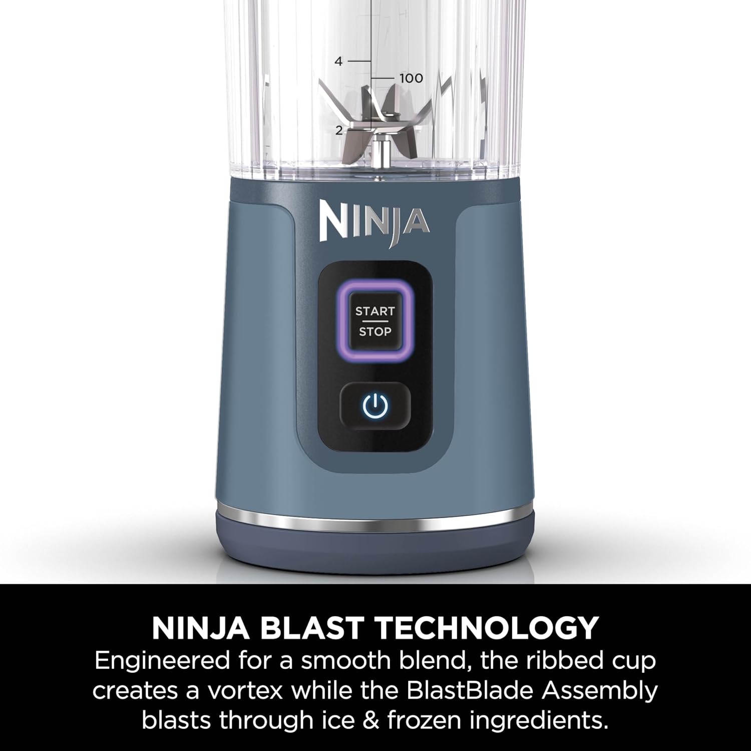 Ninja Blast Portable Cordless Blender (BC151INNV) – 530ml | USB-C Rechargeable | Crushes Ice & Frozen Fruit | BPA Free, Leak-Proof Travel Lid Denim Blue, Kitchen - View 8