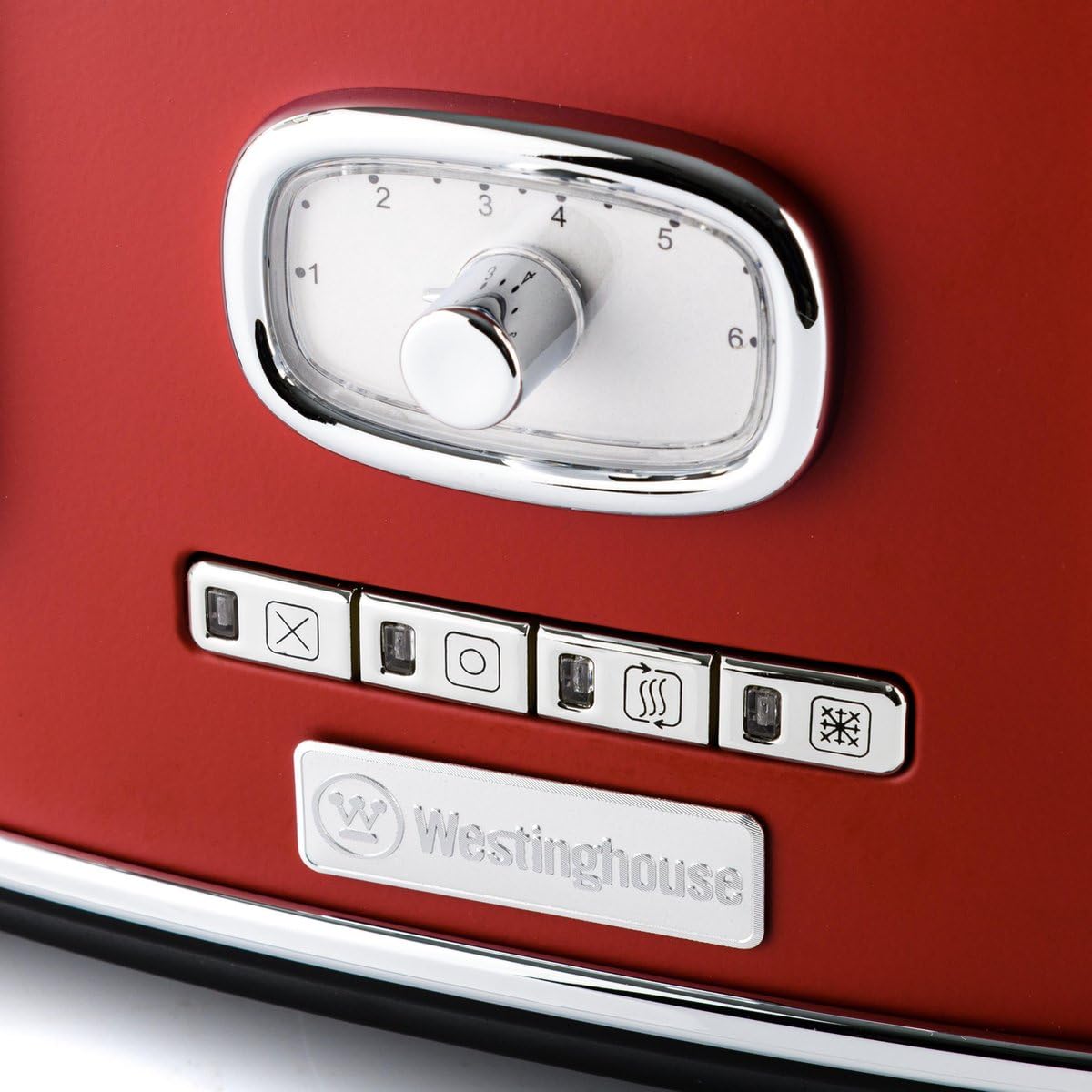 Westinghouse 4 Slice 1750 Watts Retro Toaster | Removable Bun Attachment, 6 Browning Levels, Bread Centring, Defrost, Warm-up & Stop Function, Extendable Crumb Tray | 2-Yr Warranty (Red) - View 5