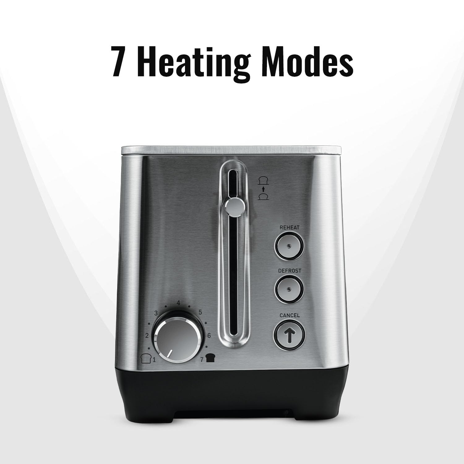 Sujata 1500 W Pop-up 4 Slice Stainless Steel PT12 Toaster | 7 Heating Modes | Cool Touch | Reheat and Defrost Function | High Lift Toast | Extra Wide Toast Slot - View 9