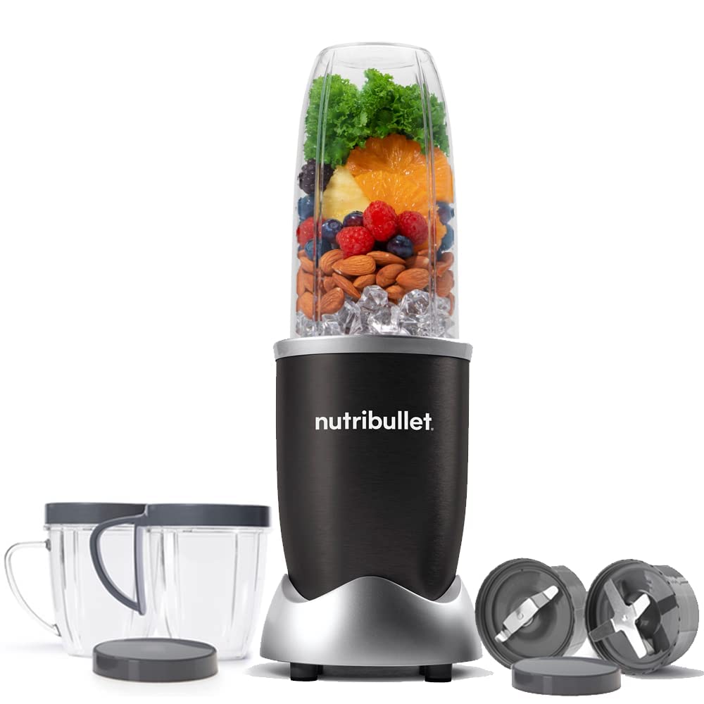 Nutribullet Pro 900W Black, 12 Pcs Set, USA #1 Mixer/Grinder/Smoothie Maker, "The Original Nutribullet", Best Blender, Food Processor, 3 Unbreakable Jars, 2 Blade Sets(Wet & Dry), 900W, 2 Yrs Warranty