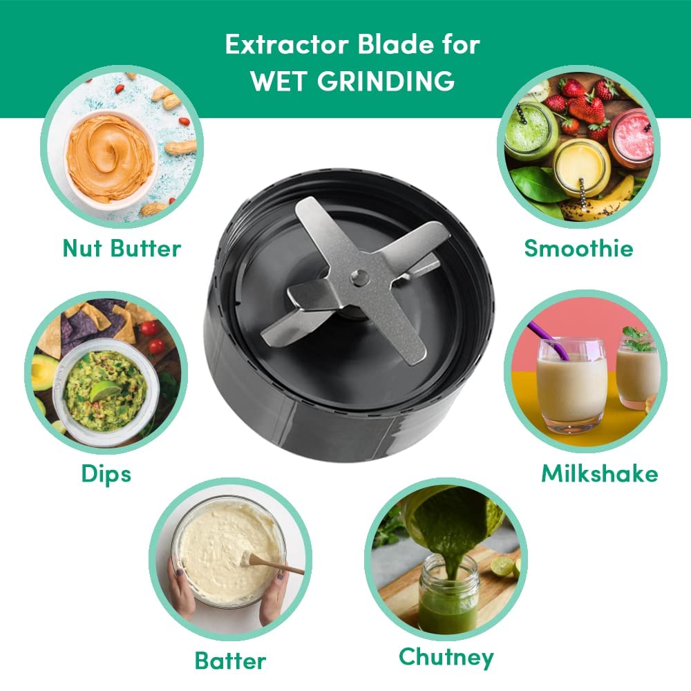 Nutribullet Pro 900W Black, 12 Pcs Set, USA #1 Mixer/Grinder/Smoothie Maker, "The Original Nutribullet", Best Blender, Food Processor, 3 Unbreakable Jars, 2 Blade Sets(Wet & Dry), 900W, 2 Yrs Warranty - View 6