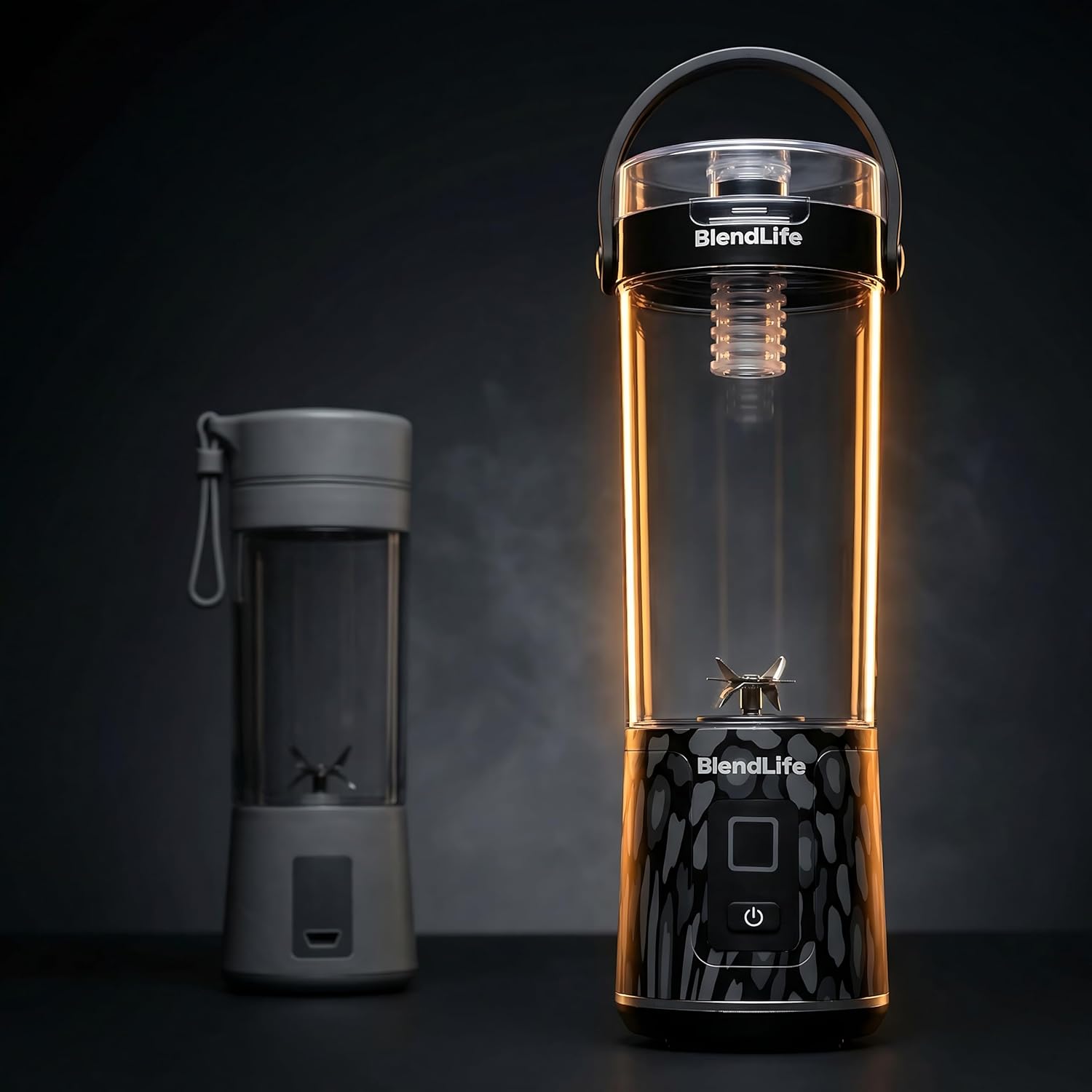 BlendLife NOVA Portable Blender | Smoothie Maker for Gym & Travel | 600ml | 12 Blades | 7.4V | Inbuilt Sipper, Handle & Filter | Convertible Lid | USB Rechargeable | BIS Certified | Made in Bharat - View 3