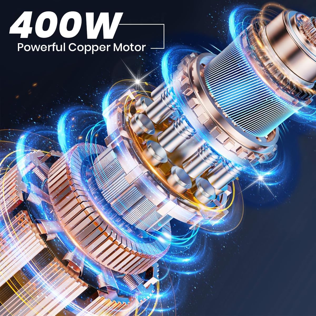 INALSA Electric Chopper Bullet-400 Watts with 100% Pure Copper Motor|Fast Chopping| Twin Blade Technology|0.5 l Capacity| One Touch Operation, 1.30mtr Long Power Cord,Black/Silver (Bullet) - View 6