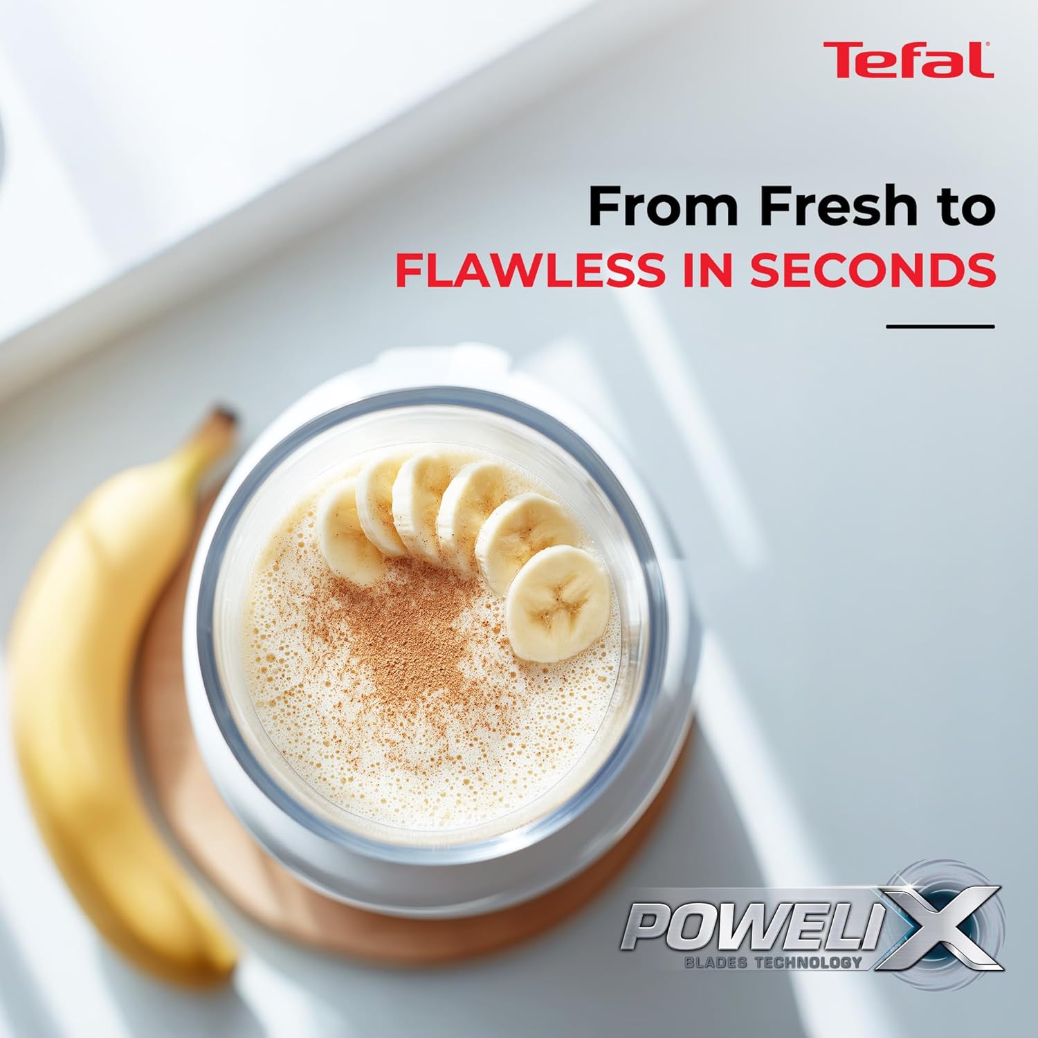 Tefal Blend Up,1000 watt,Powerful Blender, Quiet Mode, 6 Powelix Blades,8 Preset Programmes, Auto Cleaning,2Durable Bottles 0.7L & 0.4L, Smoothies, Protein Shakes, Cocktails, 2 yrs warranty - View 6