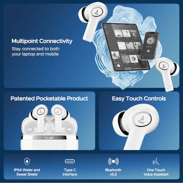 boAt Nirvana Ion ANC Wireless Earbuds with Active Noise Cancellation, ENx™ Technology, 120 Hours Playback, BEAST™ Mode - View 3