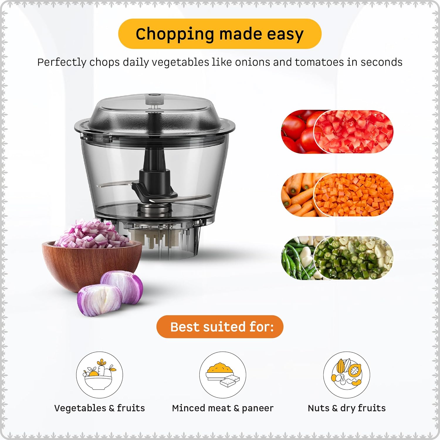 Atomberg Zenova Mixer Grinder for Kitchen with Intelligent BLDC Motor | Unique Coarse Mode for Silbatta-like Texture | 4 Jars incl. Chopper | Hands-Free Operation | Safety Features | Red Wine - View 5