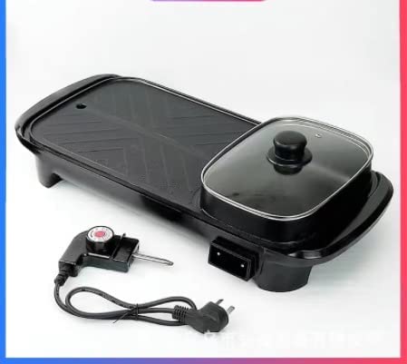 Portable Electric Hot Pot and Grill - Multifunction Cooking Machine for Home, Thai and Korean BBQ - Double Pot Design, 1350W - View 2