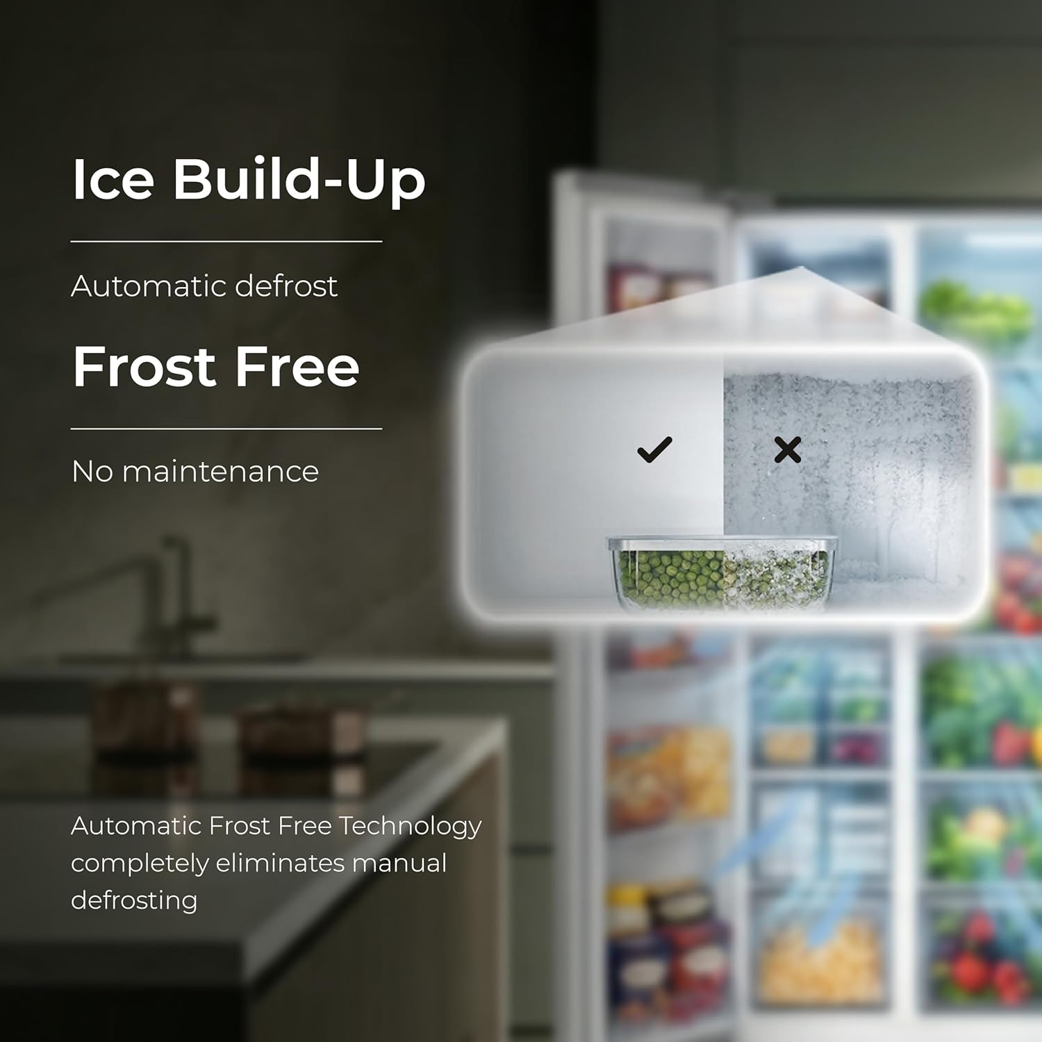 Midea 560 L Side by Side Refrigerator, Inverter Compressor, Multi Air Flow Cooling, Water Dispenser (MDRS704FGF46 Frost Free, Energy Efficient, Large Capacity, Bru-Steel Finish) - View 4