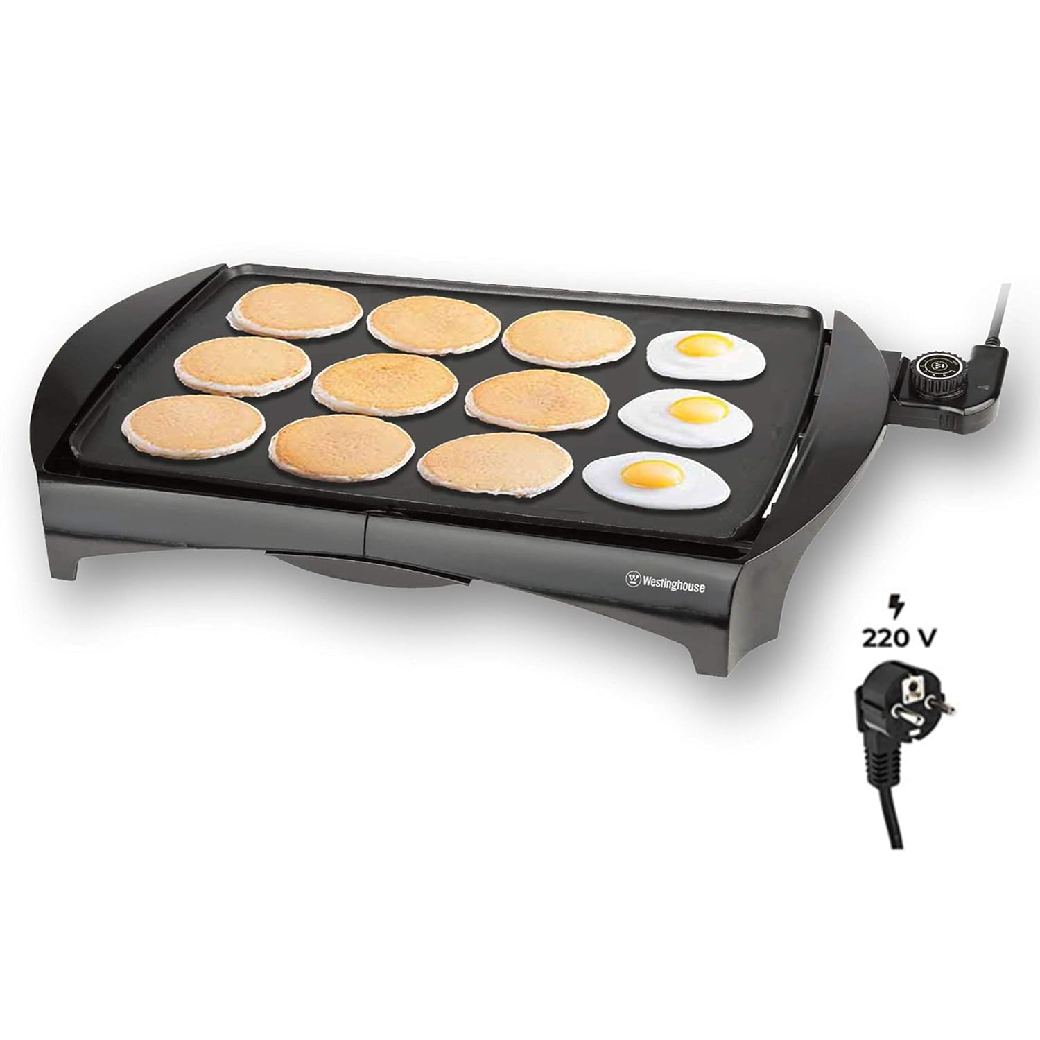 Westinghouse 2000W Family Size Non-Stick Electric Griddle | Adjustable Temperature Control, Slide-Out Grease Tray, Cool Touch Handles, Dishwasher Safe | Ideal for Large Meals and Entertaining - View 5