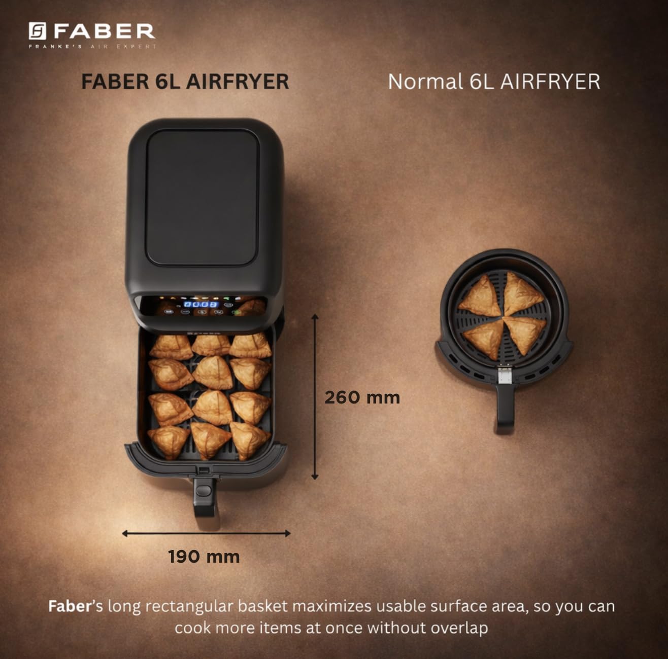 Faber 6L 1500W Digital Air Fryer | Fry, Bake, Roast | 85% Less Oil, 200°C Swirl Heating Technology |8-Preset Menu|View Window|Touch Control Interface| Auto Shut-Off |2 Yrs Comprehensive warranty|Black - View 7