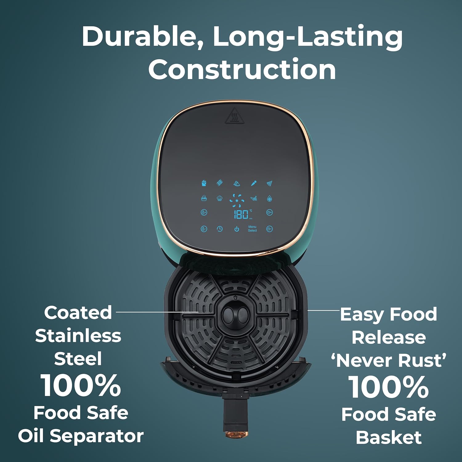 Pigeon Healthifry Digital Air Fryer, 360° High Speed Air Circulation Technology 1200 W with Non-Stick 4.2 L Basket - View 4