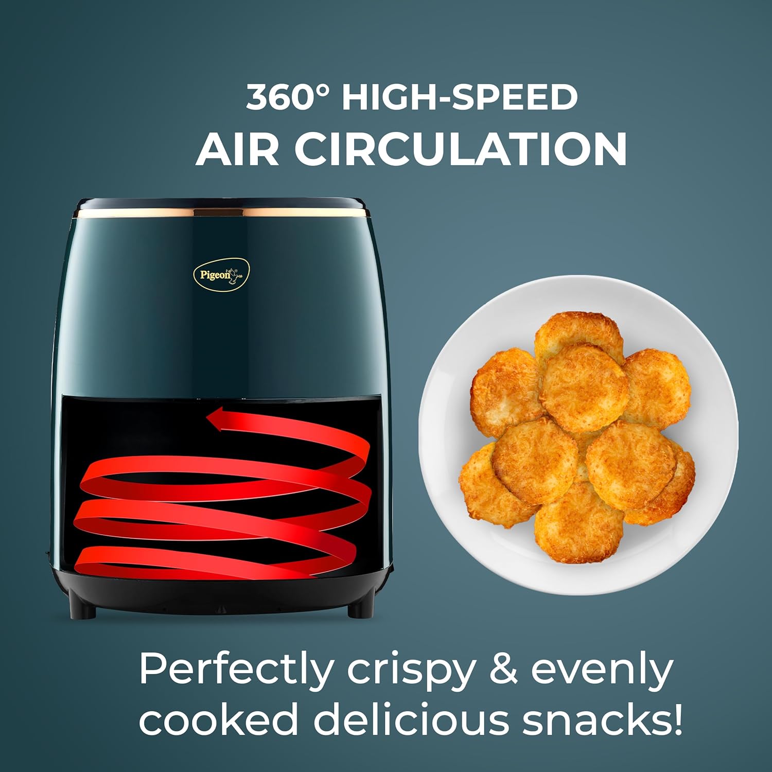 Pigeon Healthifry Digital Air Fryer, 360° High Speed Air Circulation Technology 1200 W with Non-Stick 4.2 L Basket - View 5