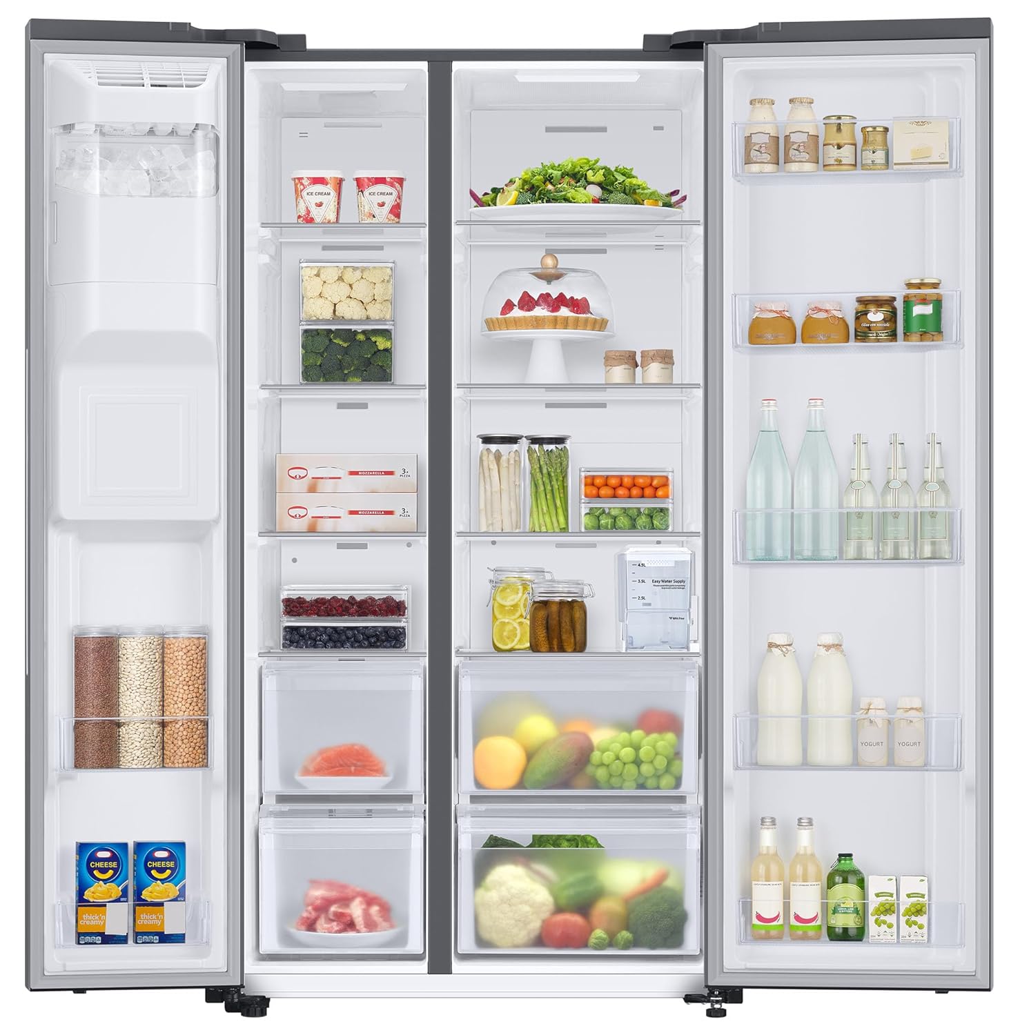 Samsung Store store 633 L, 3 Star, Frost Free, Double Door, Convertible 5-in-1 Digital Inverter, Side By Side Refrigerator with AI, WiFi &amp; Water &amp; Ice Dispenser (RS78CG8543S9HL, Silver, Refined Inox) - View 5