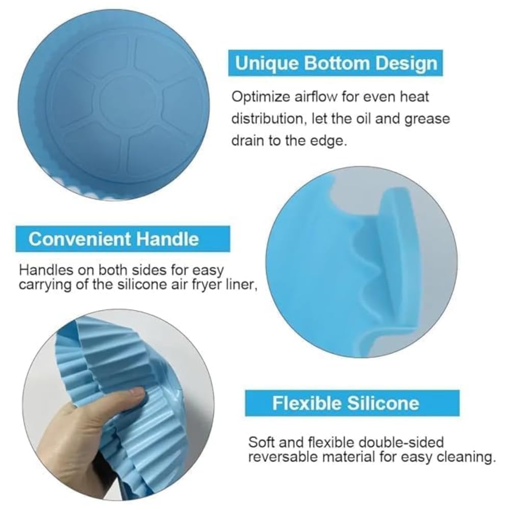 Air Fryer Accessories Set - Reusable Silicone Air Fryer Liners, Oil Sprayer for Cooking, Silicone Mitts, Basting Brush &amp; Spatula - Non-Stick Food Grade Ninja, Cosori, &amp; Vortex Compatible - View 6