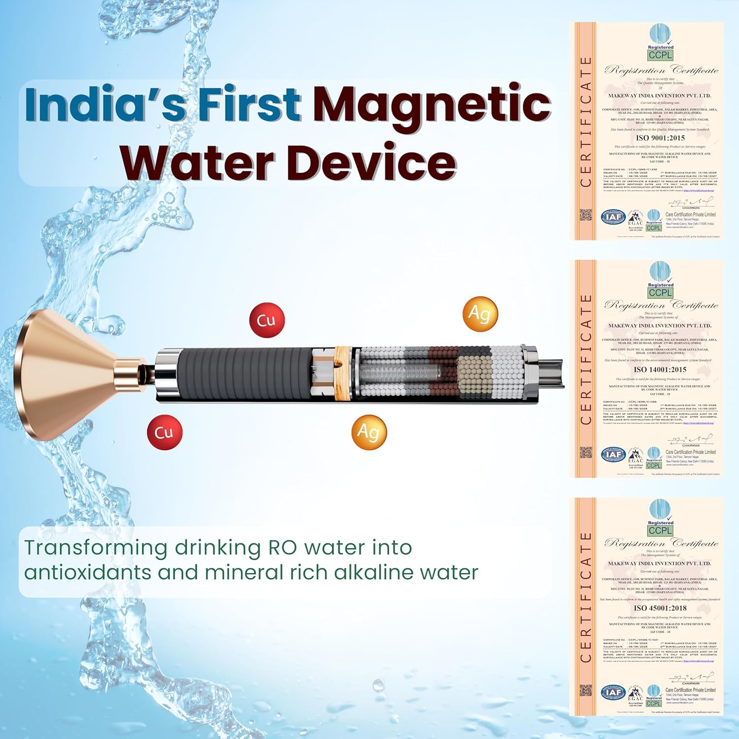 Jeena Sikho Magnatic Living Water Device for Alkaline | Kangen Benefits, Get Pure Mineral Water with Alkaline Filter for Home, Filter Non-Electric - View 5