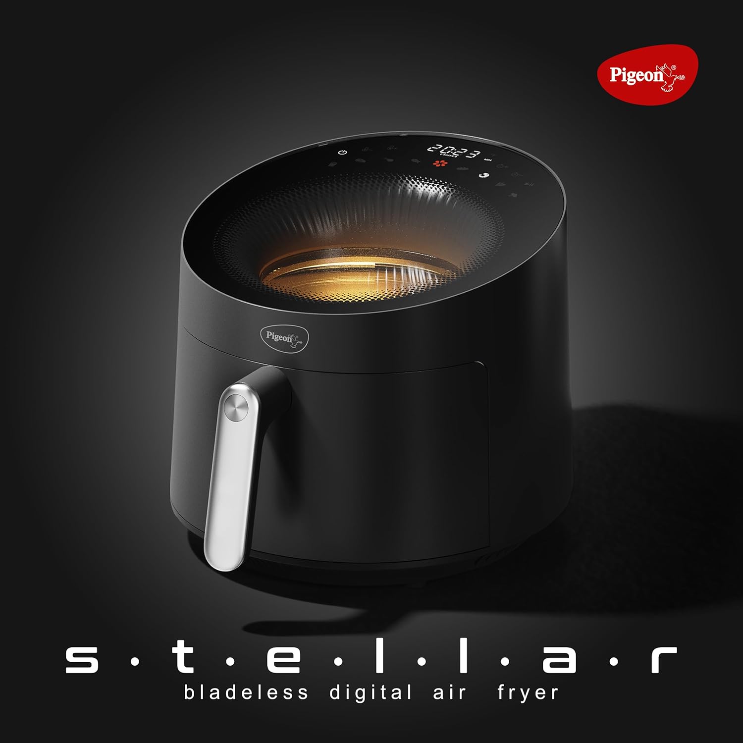 Pigeon By Stovekraft STELLAR Air Fryer Large 5.5L | 1500W BLADELESS Airfryer | Unique See Through Top View Glass | 360 Airwhirl Technology | Digital Touchscreen | 8 PRESETS Menu | Shake Feature, Black - View 3