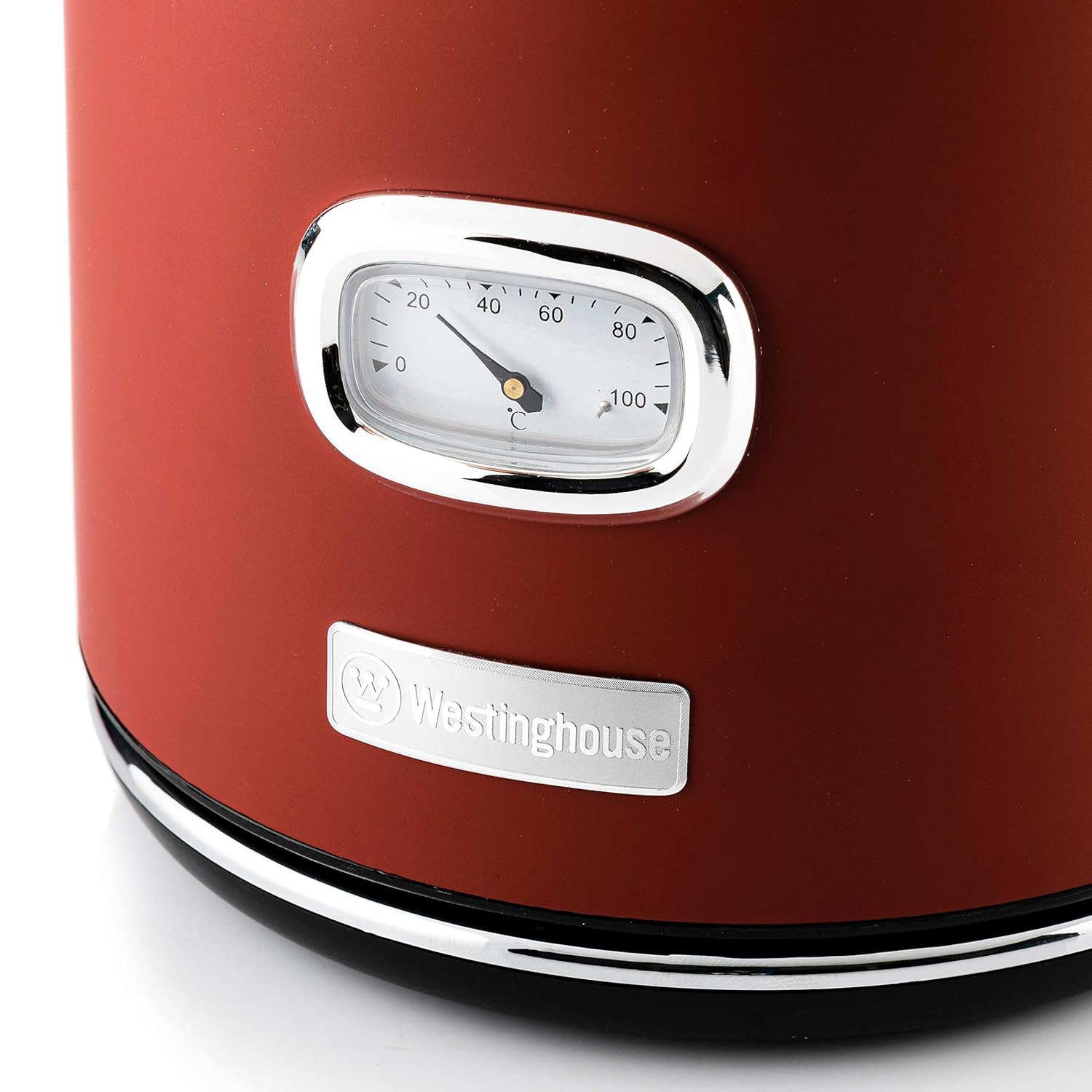 Westinghouse 1.7L 2200W Retro Series Electric Kettle | Fast Boil, Water Boiler For Hot Drinks, Quiet Boil & Detachable Filter | Temperature & Water Level Indicator | 2 Years Warranty (Red) - View 6