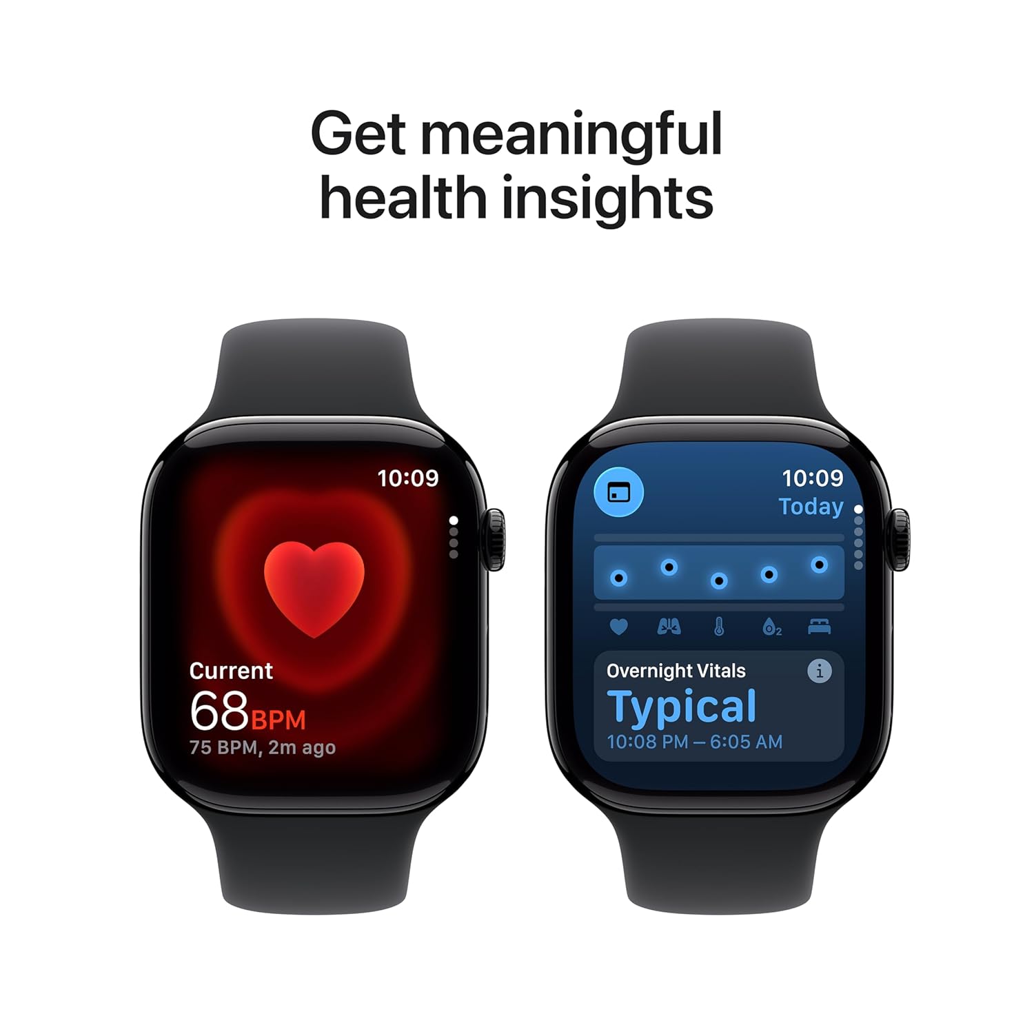 Apple Watch Series 11 GPS + Cellular 46mm Jet Black Aluminium Case with Black Sport Band - S/M - View 3