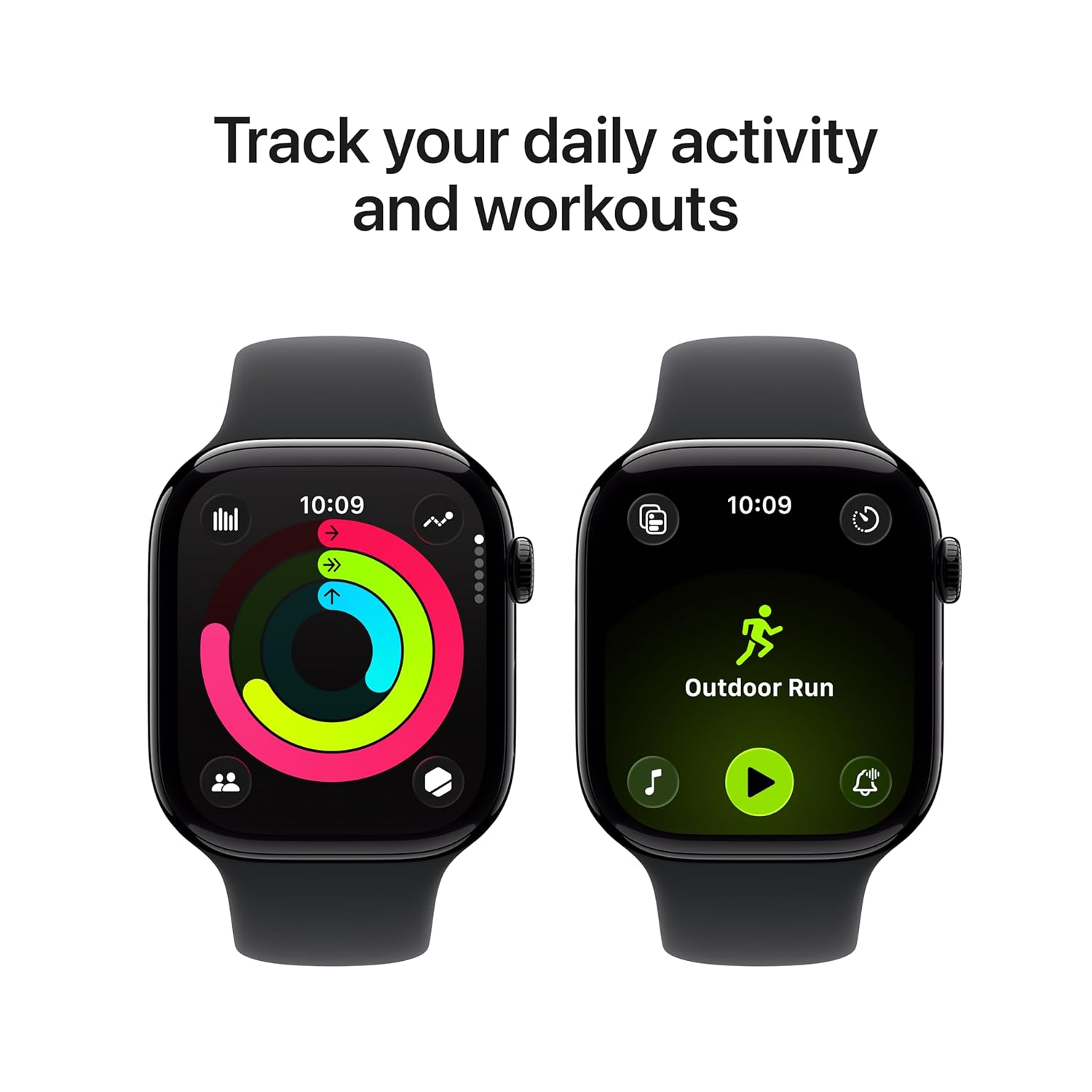 Apple Watch Series 11 GPS + Cellular 46mm Jet Black Aluminium Case with Black Sport Band - S/M - View 4