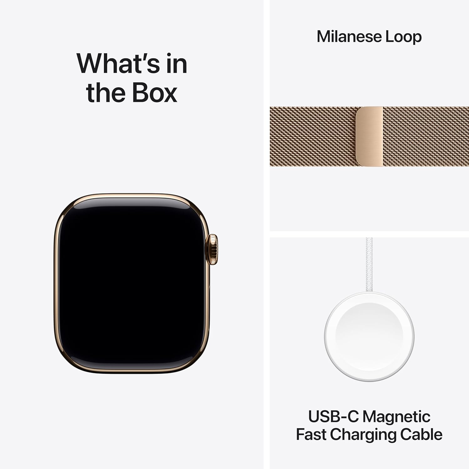 Apple Watch Series 11 GPS + Cellular 42mm Gold Titanium Case with Gold Milanese Loop - View 6